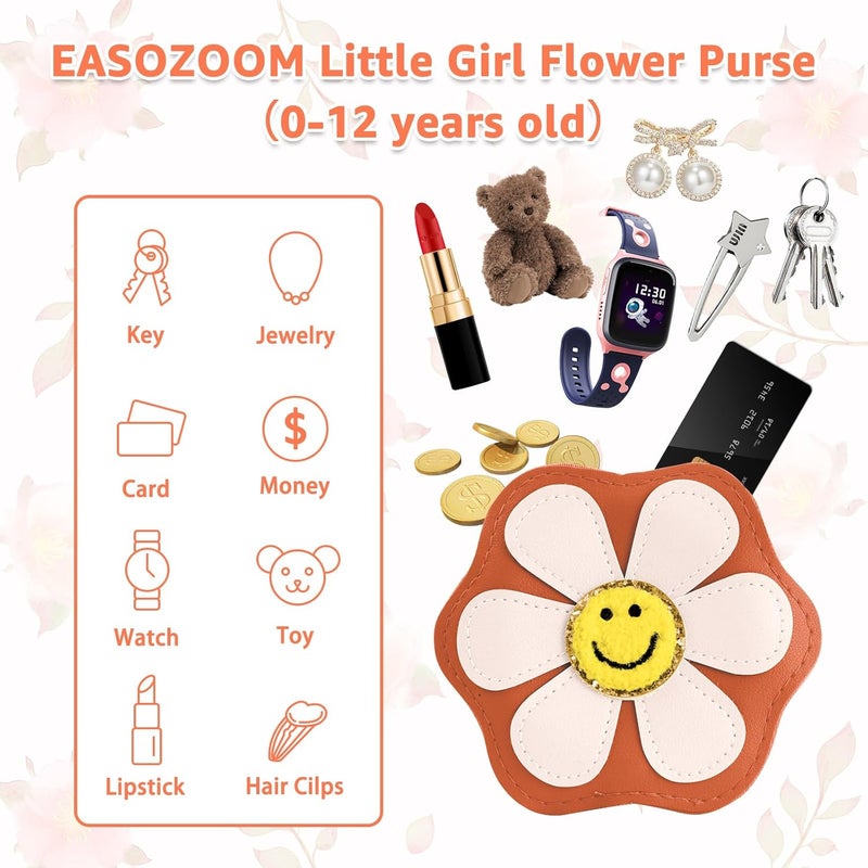 Easozoom Daisy Flower Tiny Small Purse Crossbody Shoulder Bag for Toddler Teen Girls 2 3 4 5 6 7 8 Year Old Kids Baby Gift - Image 4